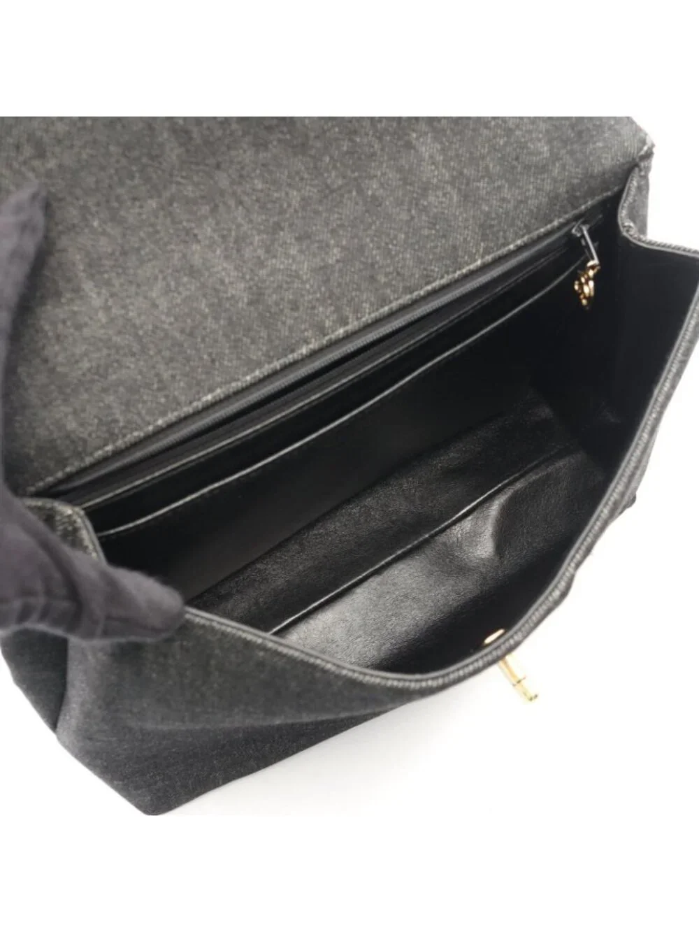Chanel Handbag CC Logo Black Denim Top Handle